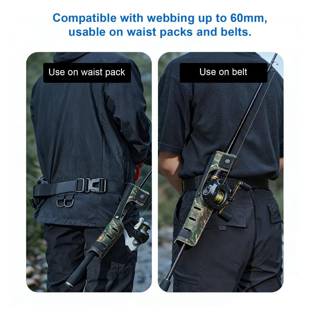 Camouflage Fishing Rod Holder PVC Rod Sheath Holder Durable Waist Rod Carrier  Freshwater Fishing