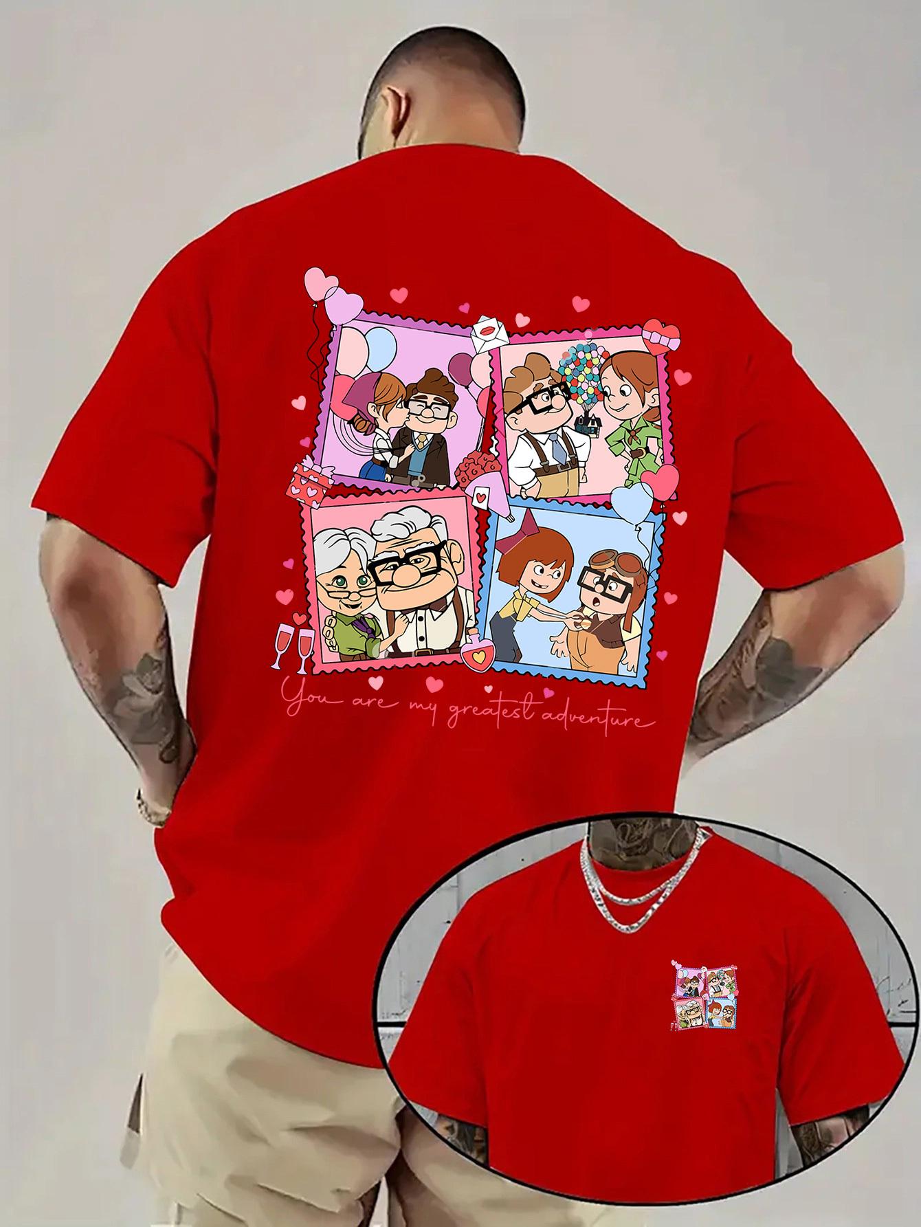 

2026 Summer Disney Movie Print Tshirt for Both Men and Women 100 Pure Cotton Shortsleeved Casual Loose Top 4XL