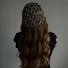 Net Shape Hair Hoop Head Chain Bride Tiaras Pearl Princess Hair Band Cap Head Chain  Girls