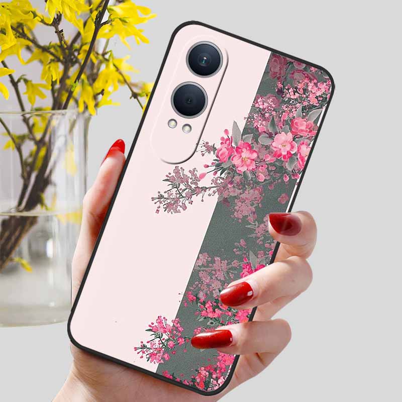 For OnePlus Nord CE4 Lite 5G Case Flowers Silicon Soft TPU Phone Cases for One plus Nord CE 4 Lite 4Lite Protect Bumper Covers