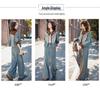 2026 Spring/Autumn Women's Lace Patchwork Denim Suit with Frog Buttons - Stylish Two-Piece Set