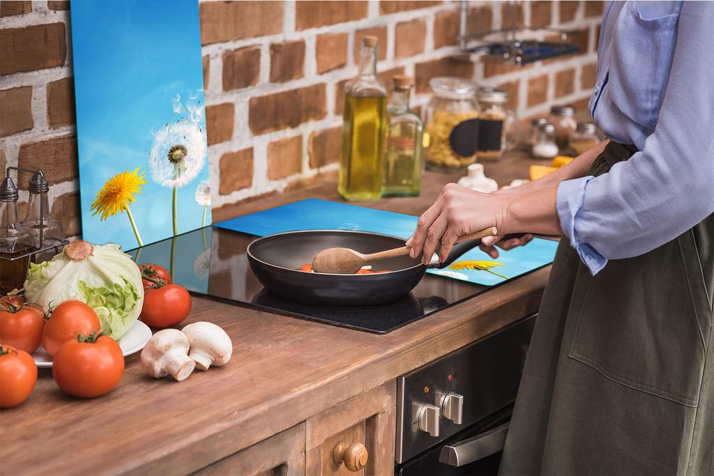 GLASS CUTTING BOARD 2x 30x52 FLOWERS