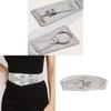 Stylish Faux Leather Waist Belt For Women With Elastic Band Wide Decorative Belt For Dress