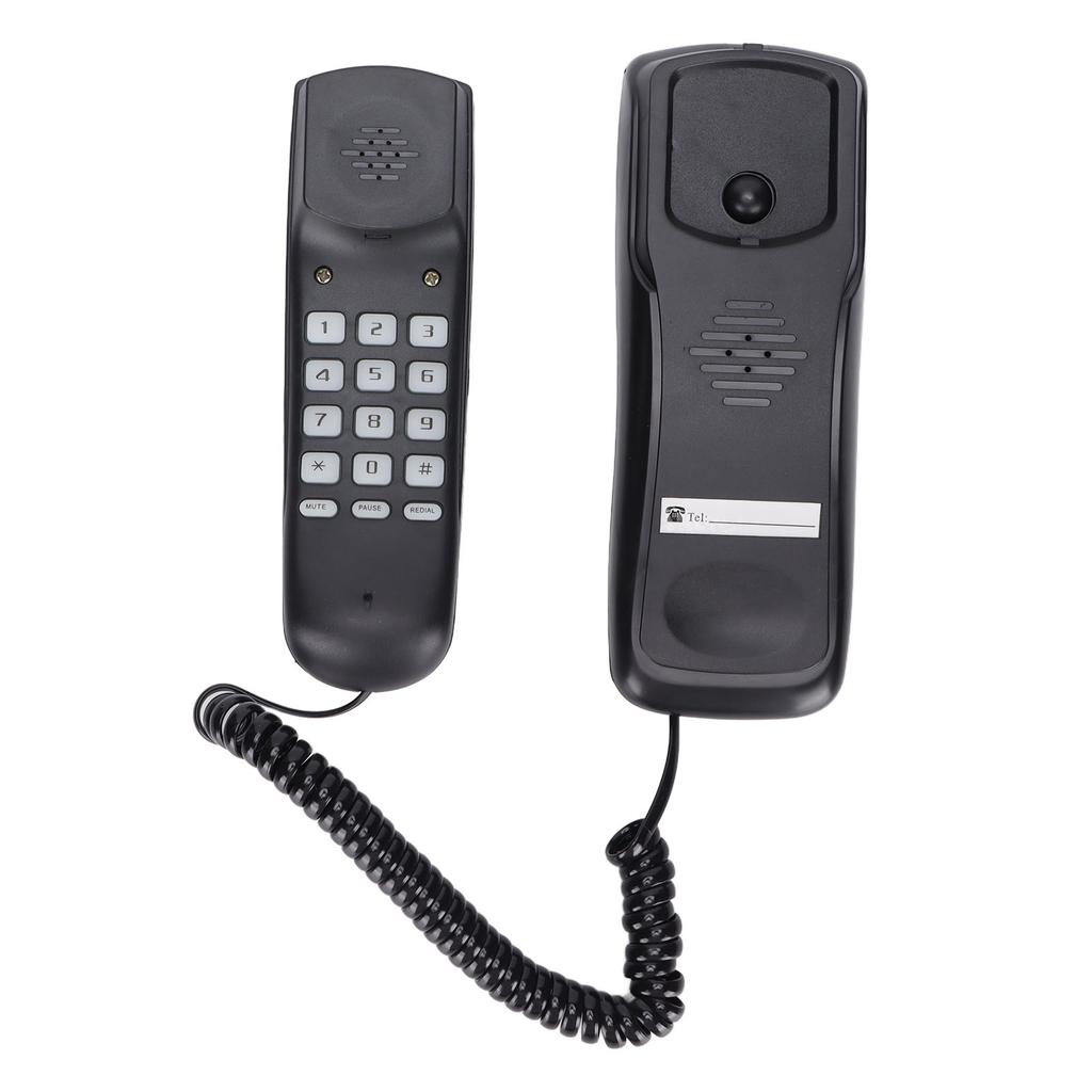 Home Telephone Multifunction Wall Mountable Telephone for Office Home Hotel BathroomBlack