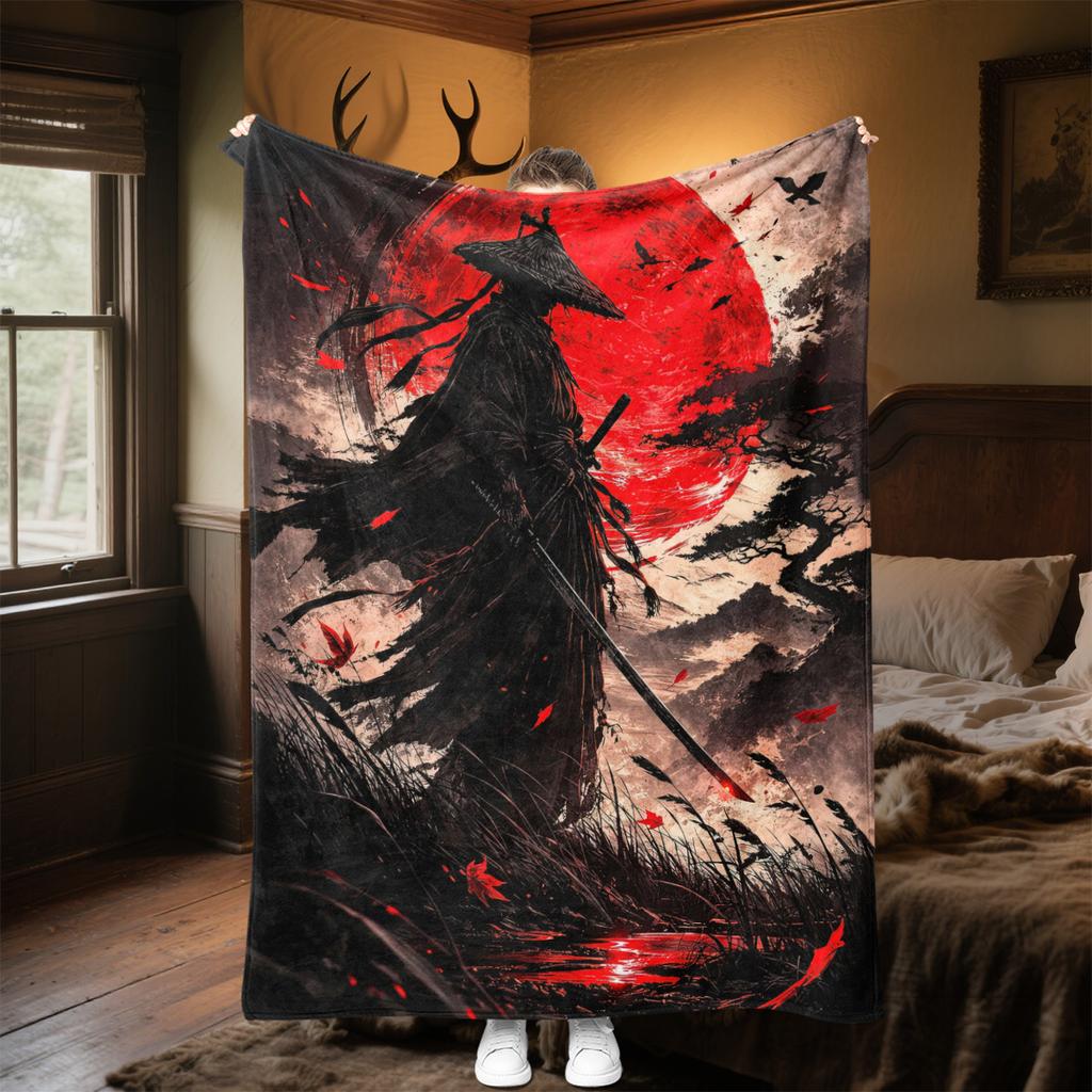 1PC Samurai Warrior Cosplay Costume Blanket Soft Comfortable All Seasons Perfect Sofa Office Travel Home Gift Idea