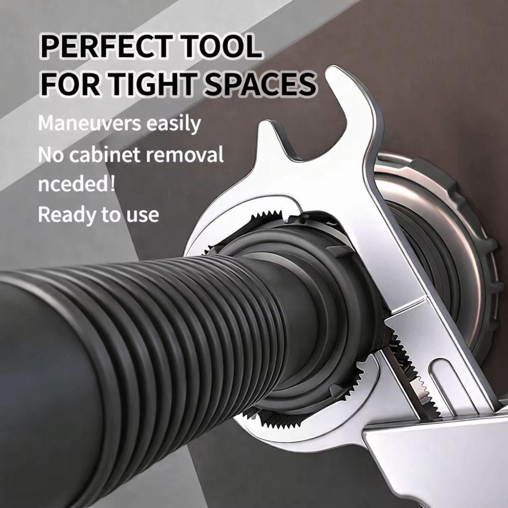 Large Opening Bathroom Spanner Aluminum Zinc Zinc Alloy Plumbing Wrench Faucet Wrench  Sink Installation