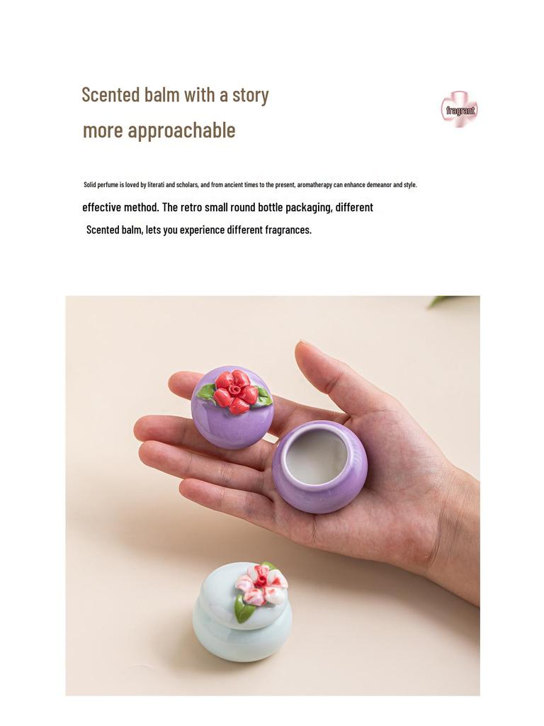 Exquisite Handmade Ancient-Style Solid Perfume Gift Box with Pinched Floral Design