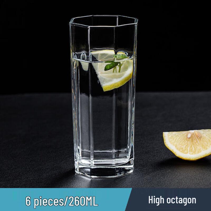 

Huazao Baijia WZ Heat-Resistant Octagonal Glass Teacup Set 6-Piece Set (260ml Each)