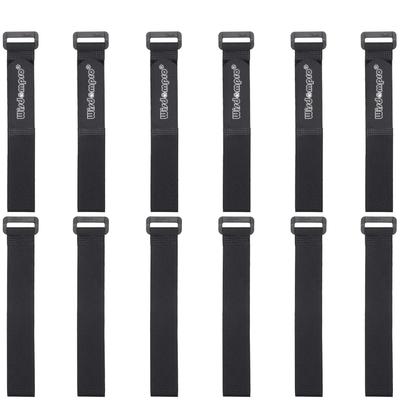 Wisdompro Abraçadeiras de Cabo, Fita de Gancho e Laço, para Gerenciamento de Fios e Gerenciamento de Cabos, 2,5cm x 30,5cm, Pacote de 12, Preto