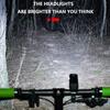 USB Rechargeable Bike Light Set with Power Display 6 Lighting Modes Waterproof Bike Headlight Taillight for Cycling