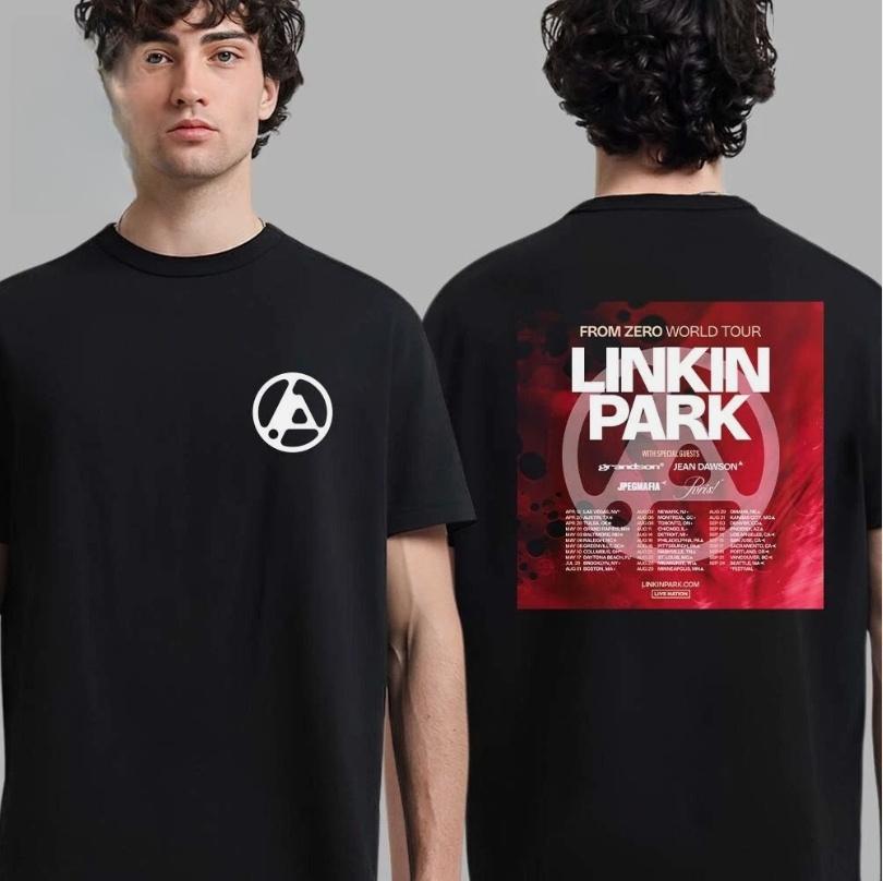 Li-nk Park From Zero World Tour Casual Retro Brand Retro T-Shirt Cotton T-Shirt Unisex Summer Short Sleeve Fashion Top