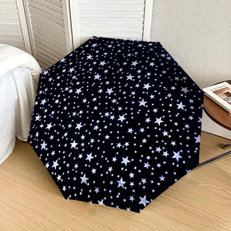 1 szt. Parasol z wzorem gwiazd i kółek, Parasol z automatycznym otwieraniem i zamykaniem, Wysokiej jakości parasol, Idealny prezent dla niej 215