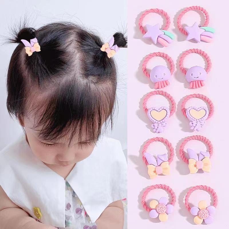 Non-Damaging High-Elastic Hair Ties: Gentle Rubber Bands for Kids' Hairstyles