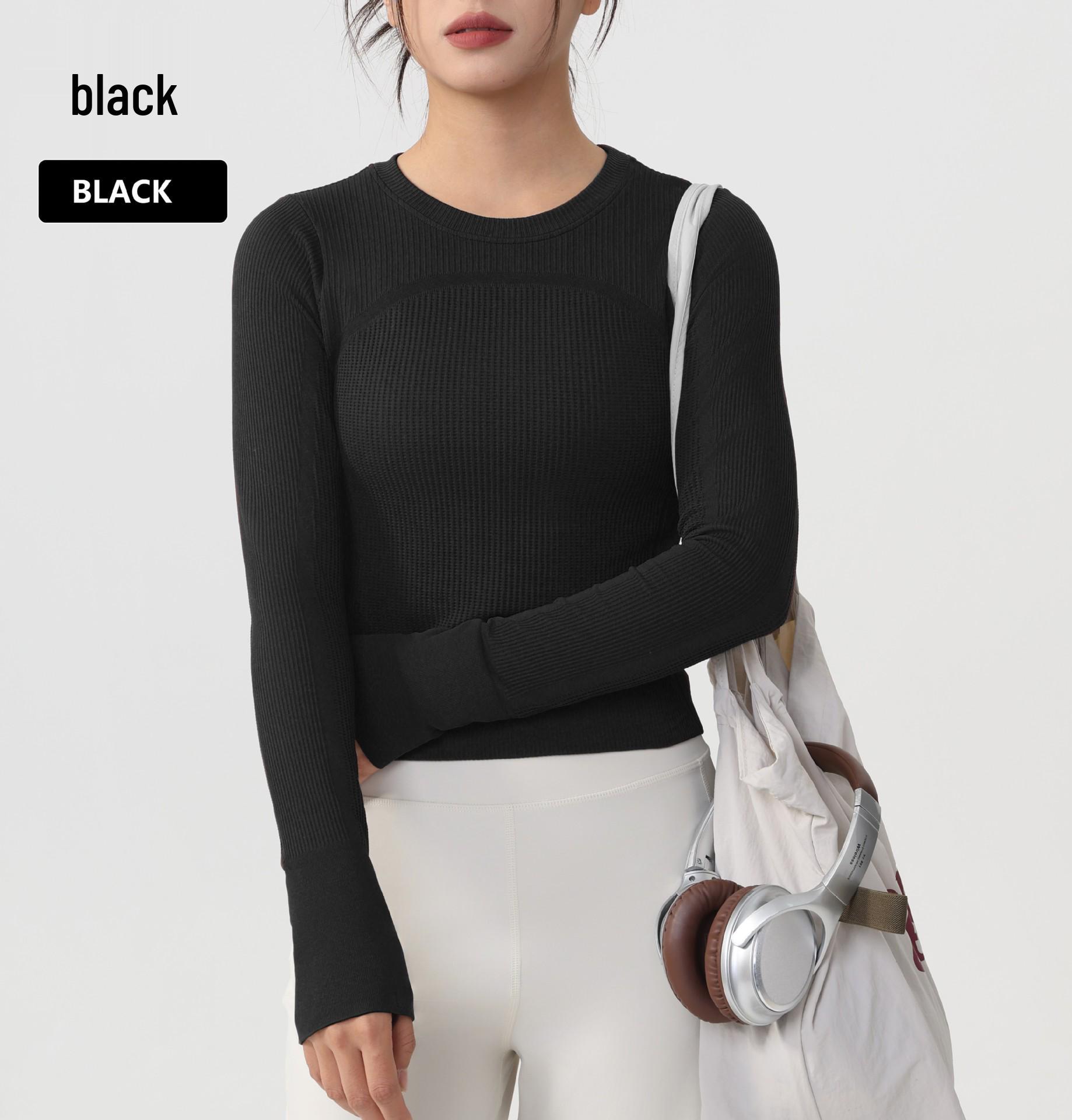 Seamless Waffle Knit Slim Fit Sports Top Large