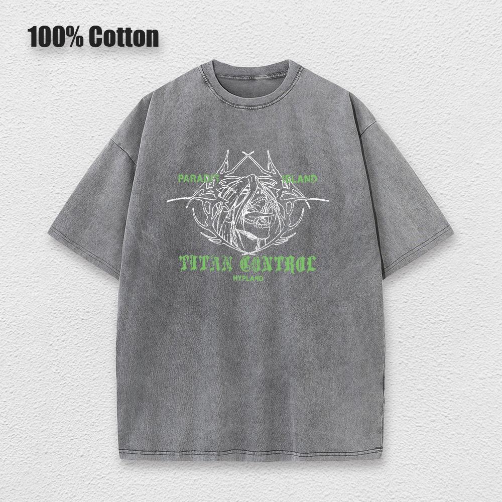 Anime Attack on Titan Syre T-skjorte Bomull Kort Ermet Trykt Streetwear Vintage Vasket T-skjorter Menn Harajuku Manga Grafisk