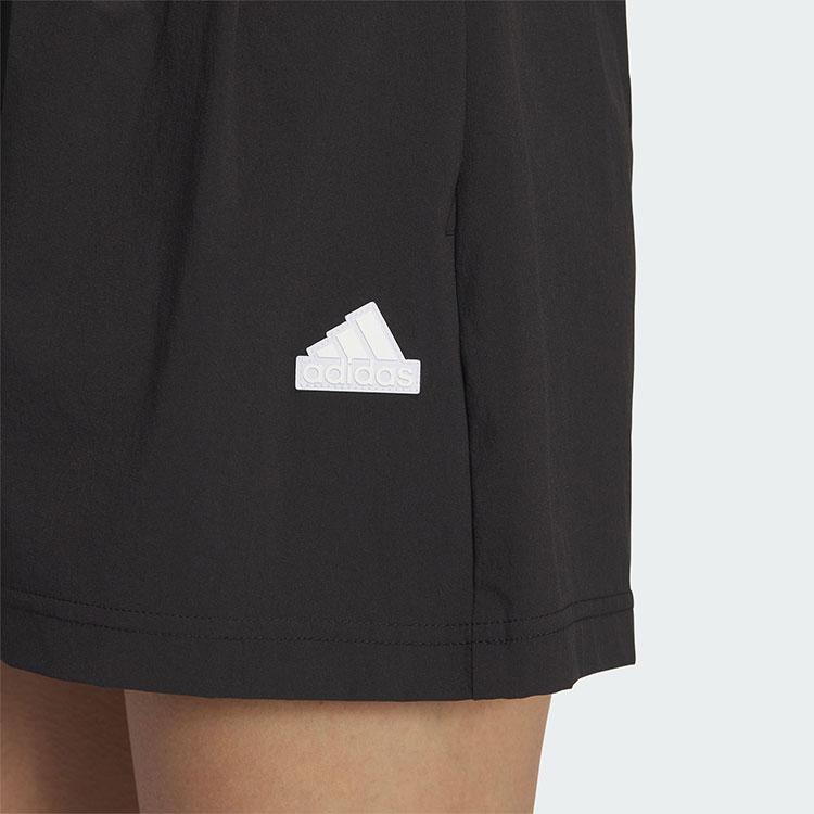 Adidas Tech Woven High-Rise Elastic Waist Sports Shorts Women Black IM8827