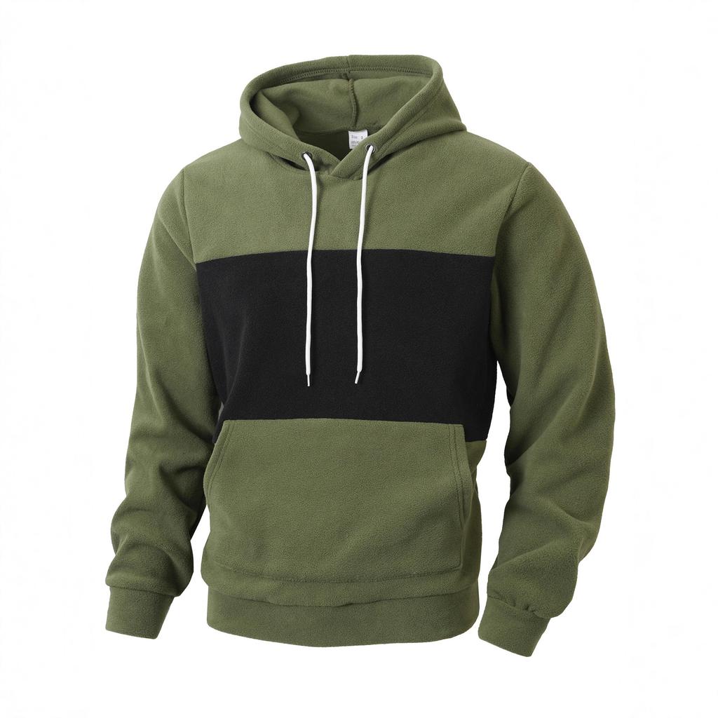 New Autumn and Winter Men's Fashionable Color-blocking Sweatshirt for Men's Casual Pocket Sweatshirt Versatile Hoodie