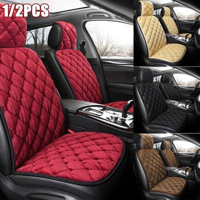 1/2PCS Car Seat Cover Front Rear Flocking Cloth Cushion Non Slide Auto Accessories Universal Seat Protector Mat Pad Keep Warm In Winter