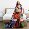 DBZ Goku Odyssey Fleece Throw Blankets Cartoon Blankets for Sofa Outdoor Lightweight Quilt,