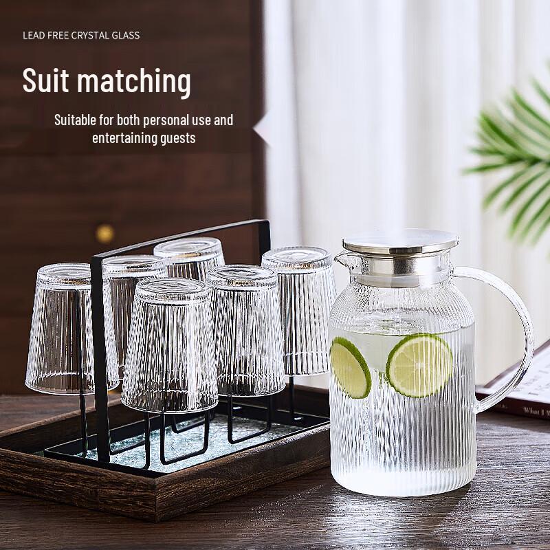 Versatile Ribbed Lead-Free Glass Tumblers, 265ml, Set of 6