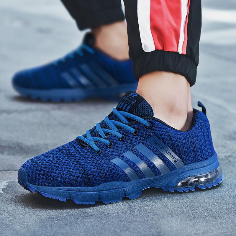 2 new men's shoes air cushion couple sports shoes casual trend flying woven men's running shoes