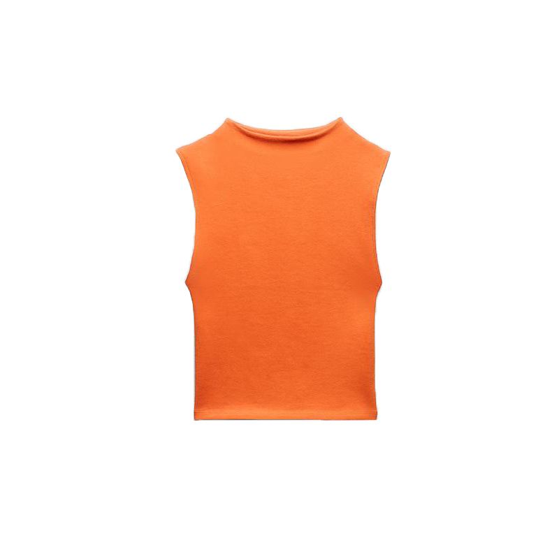 Spring New Versatile Fashion Inner Wear Base Short Vest Tight Half Turtleneck Sleeveless Tops 4174832