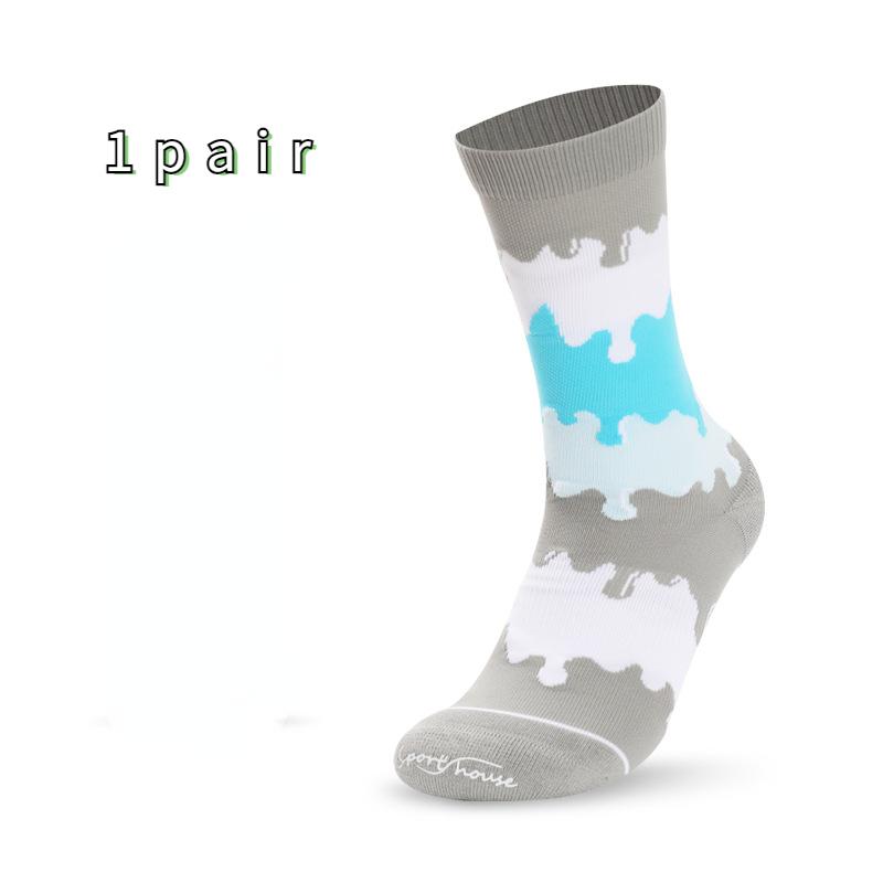 

Мужские радужные носки средней длины, размер 39-44, дышащие многофункциональные повседневные спортивные носки с полотенцем снизу One-size серый