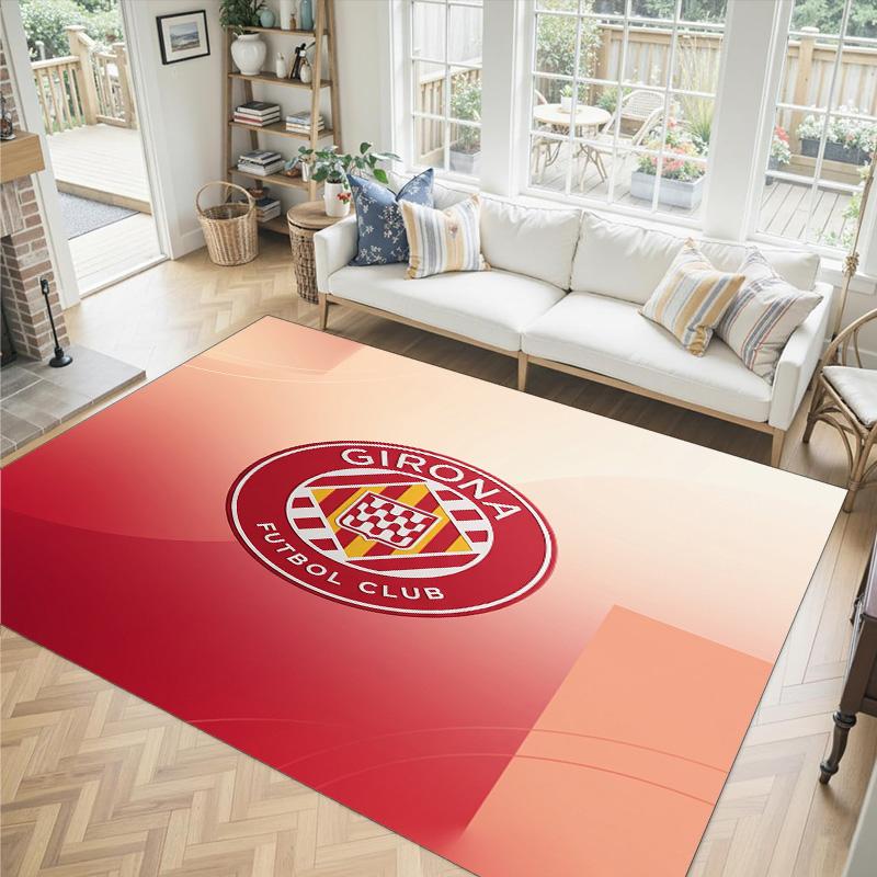 Girona FC Design Crystal Velvet Carpet Cozy Non?Slip Printed Rug For Bedroom Living Room Entrance