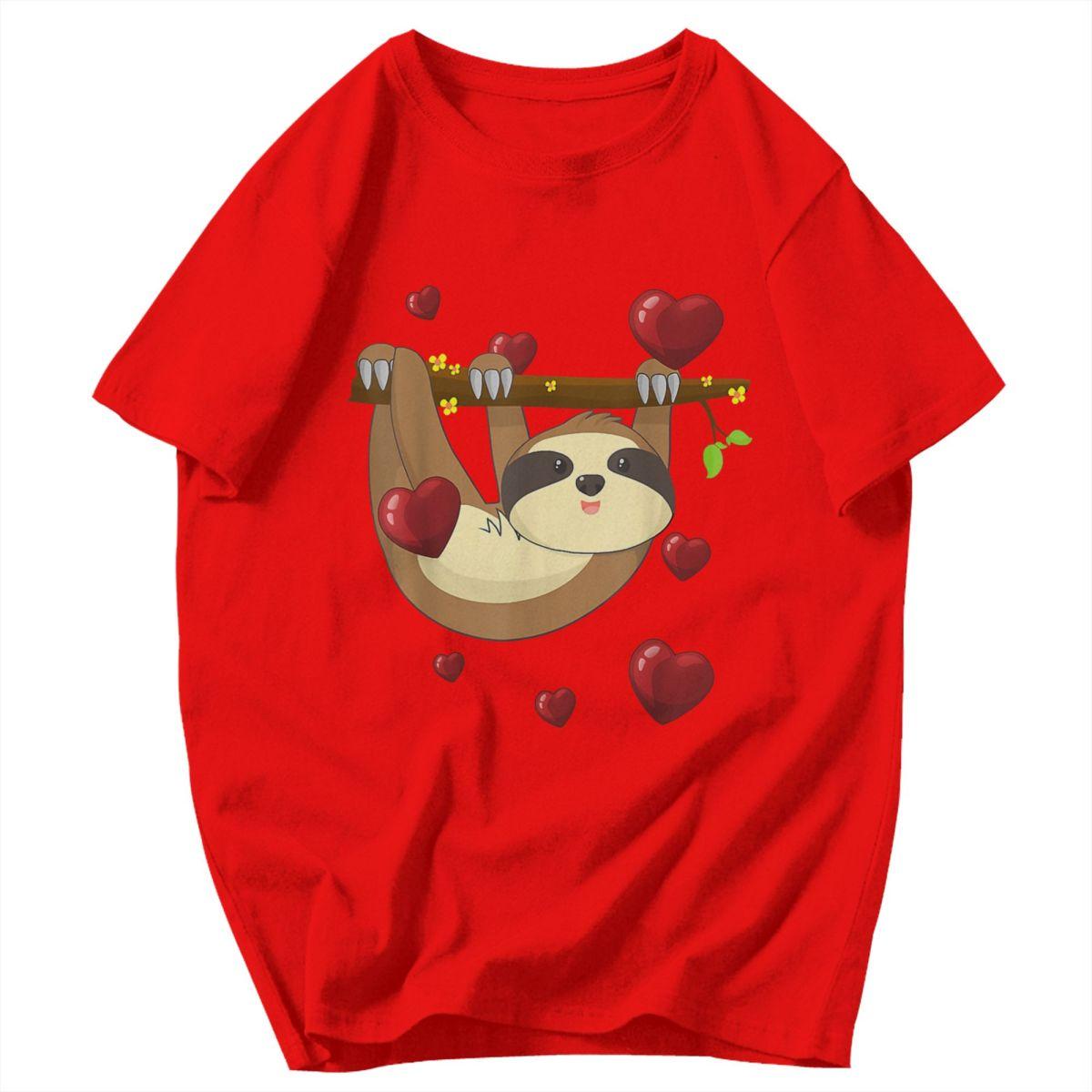 Men T Shirt Sloth Valentines Day Summer Y2K Graphic Anime Unisex Tops T Shirts S
