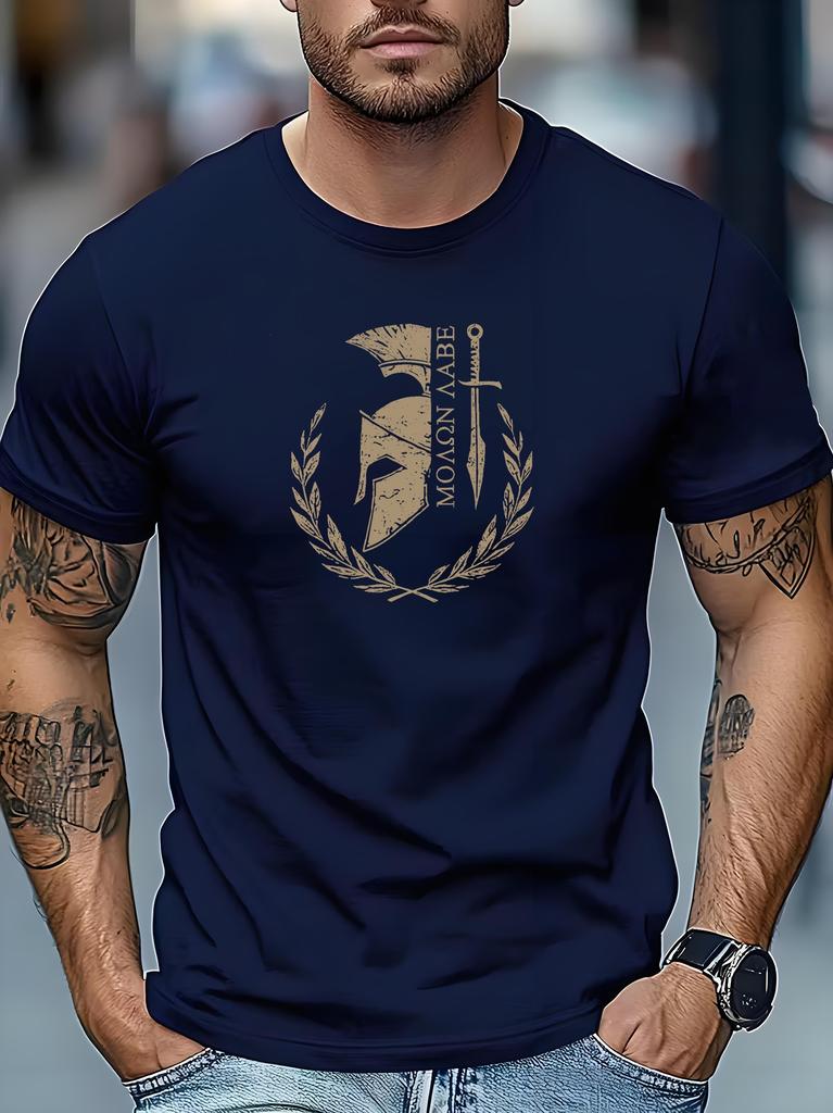 Zomer 2026 Unisex Spartan Spirit Print T-shirt met Spartan Warrior Print Normaal Casual Shirt Geschikt voor Sportschool Casual