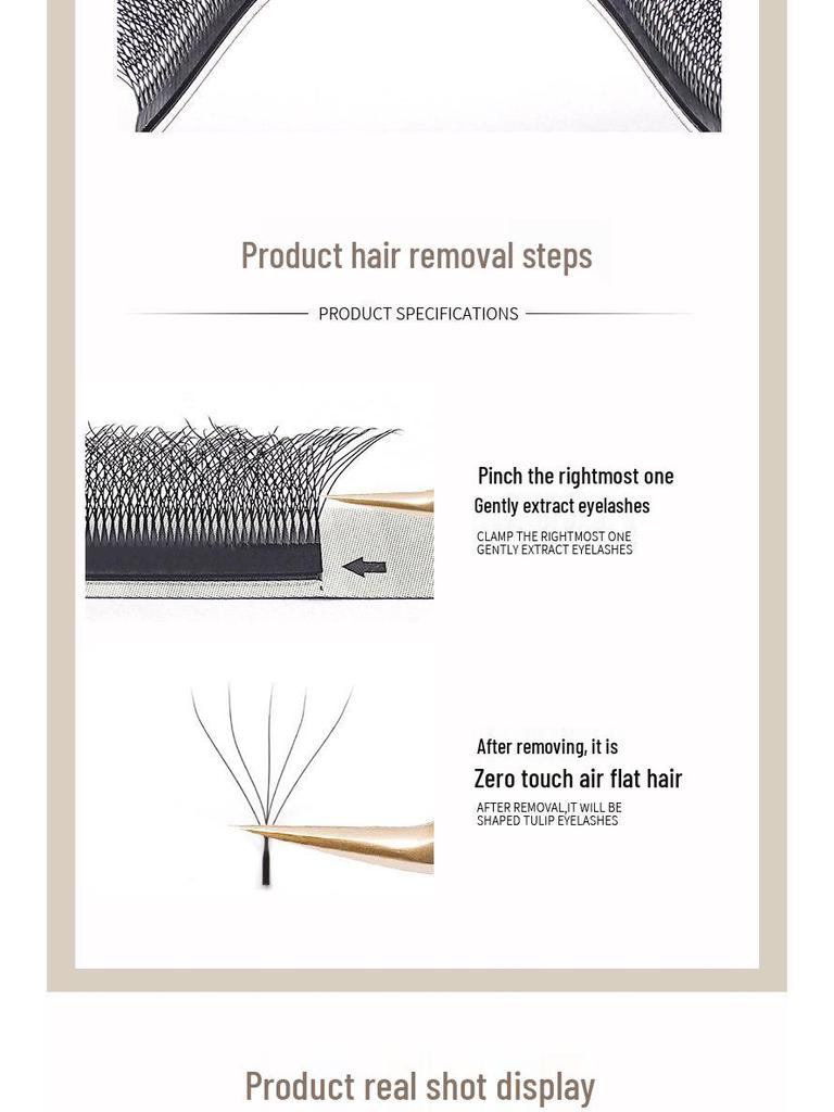 Natural Thick YY Eyelash Extensions - Large Capacity, Non-Scattered, Three-Leaf/Four-Leaf Design