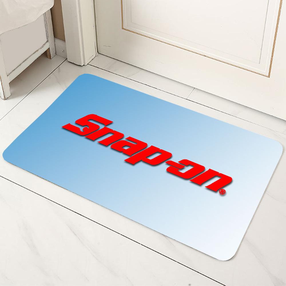 Snap-on VERKTØYSPISSER Logo Teppematte Sklisikker Bakside Teppe for Garasje Bilverksted Hjemmedekorasjon Verktøy Tema Oljebestandig Dørmatte