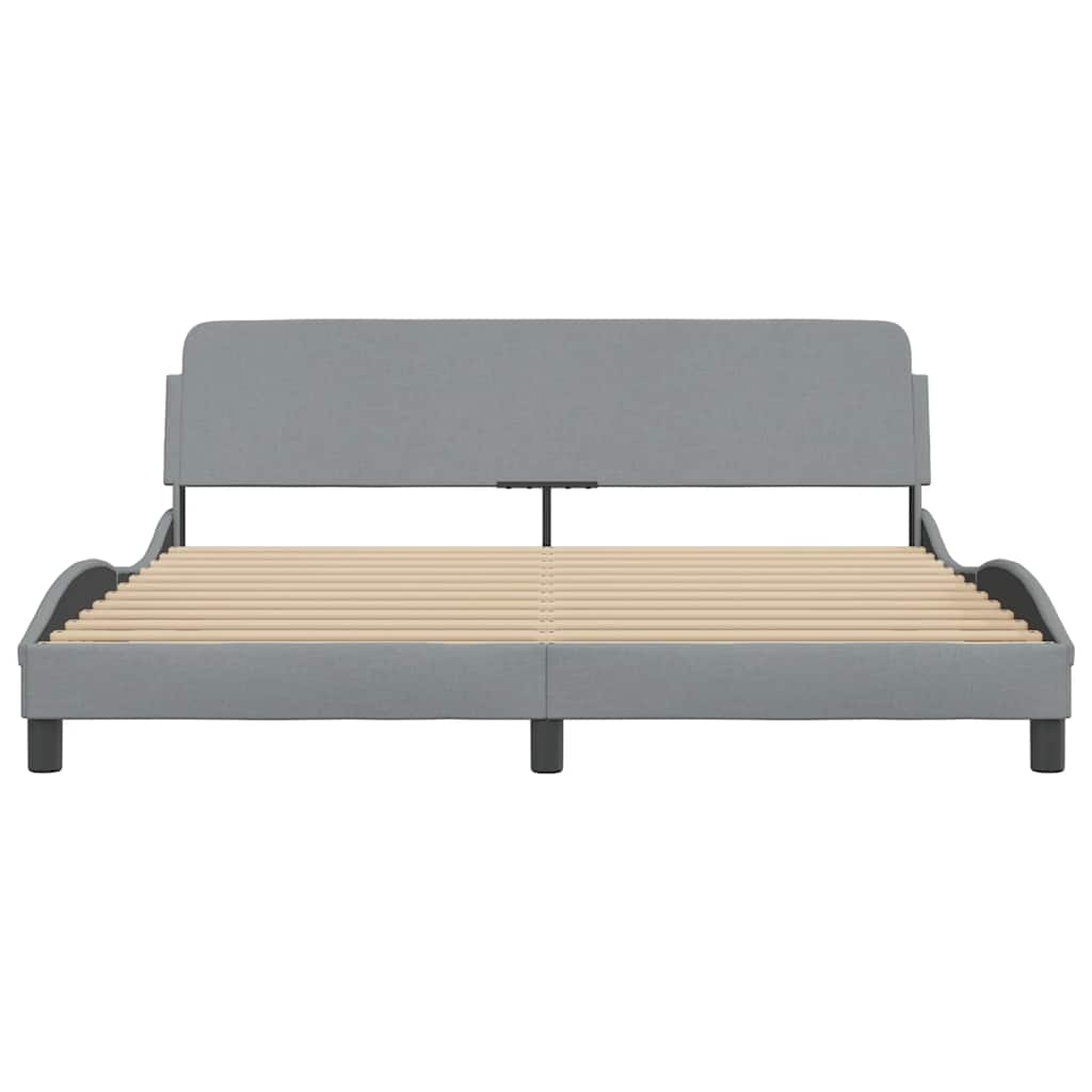 Bed Frame Dover Light Gray 183x213 cm Fabric