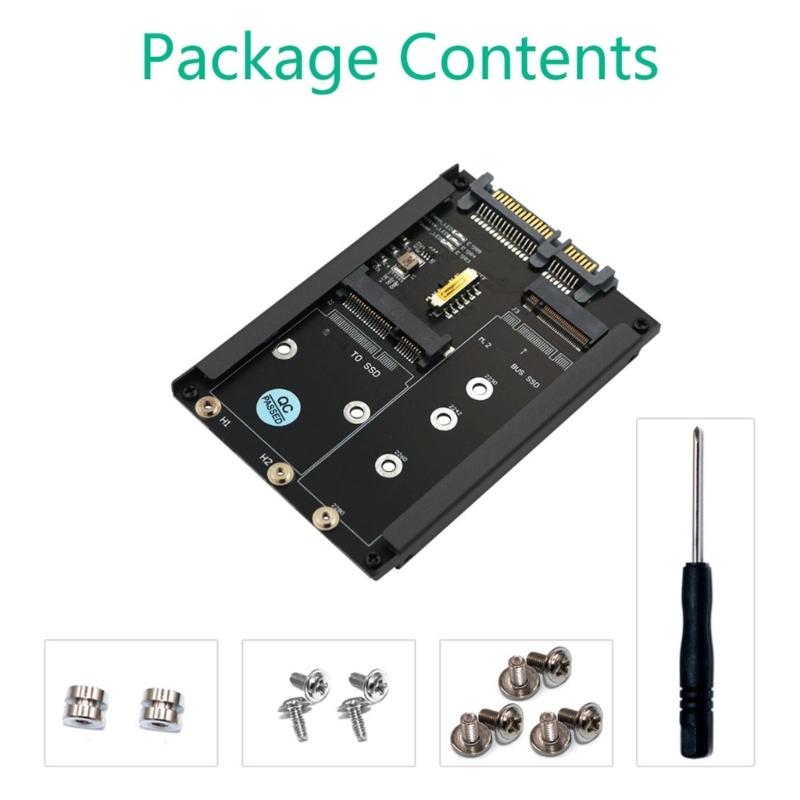 2 Interfaces M.2 SATA3.0/MSATA to SATA3.0 Converters Card, 6Gbps Transfer Rate for Desktops and Servers