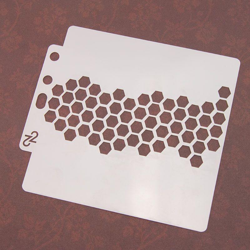24TE Hexagon Painting Stencil Plastic Template DIY Embossing Stamping Album Cards