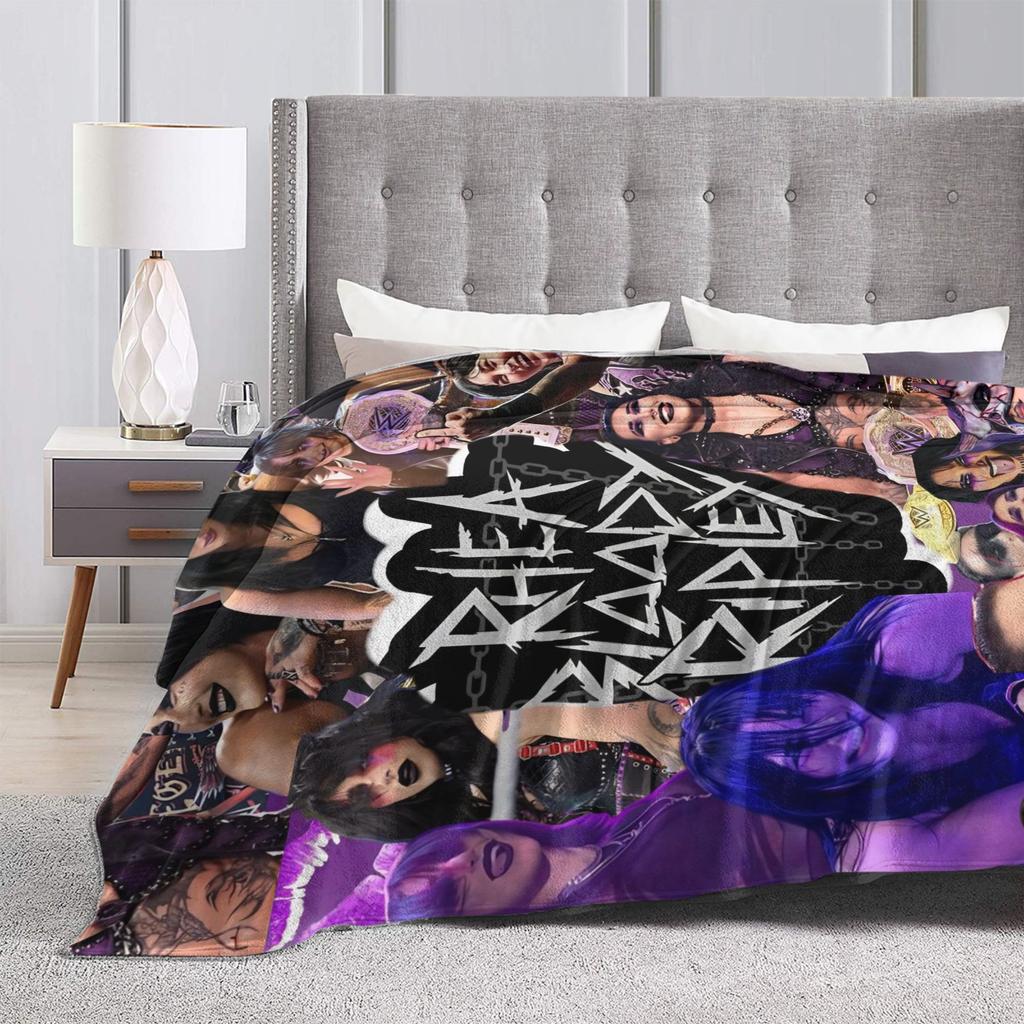Super Soft Blanket Airplane Travel Rhea Ripley  Throw Blanket  Flannel Bedspread For Living Room Aesthetic Sofa Bed Cover