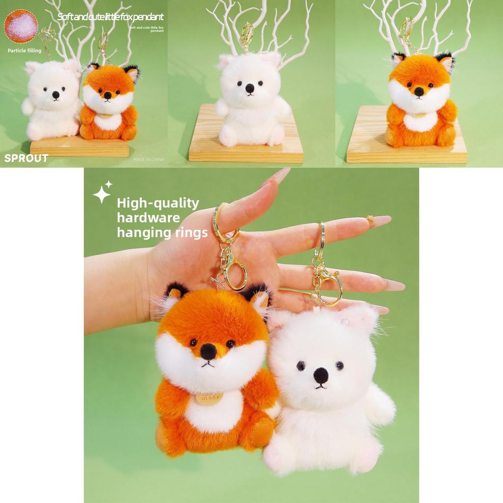 Cute Animal Fox Doll With Polyester Filling For Kids Backpack Accessory