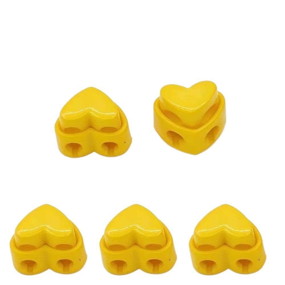 Spring Toggle Needle Protectors Cord Locks Rope Stopper Knitting Needle Protectors Colorful Heart-Shaped Stitch Stopper