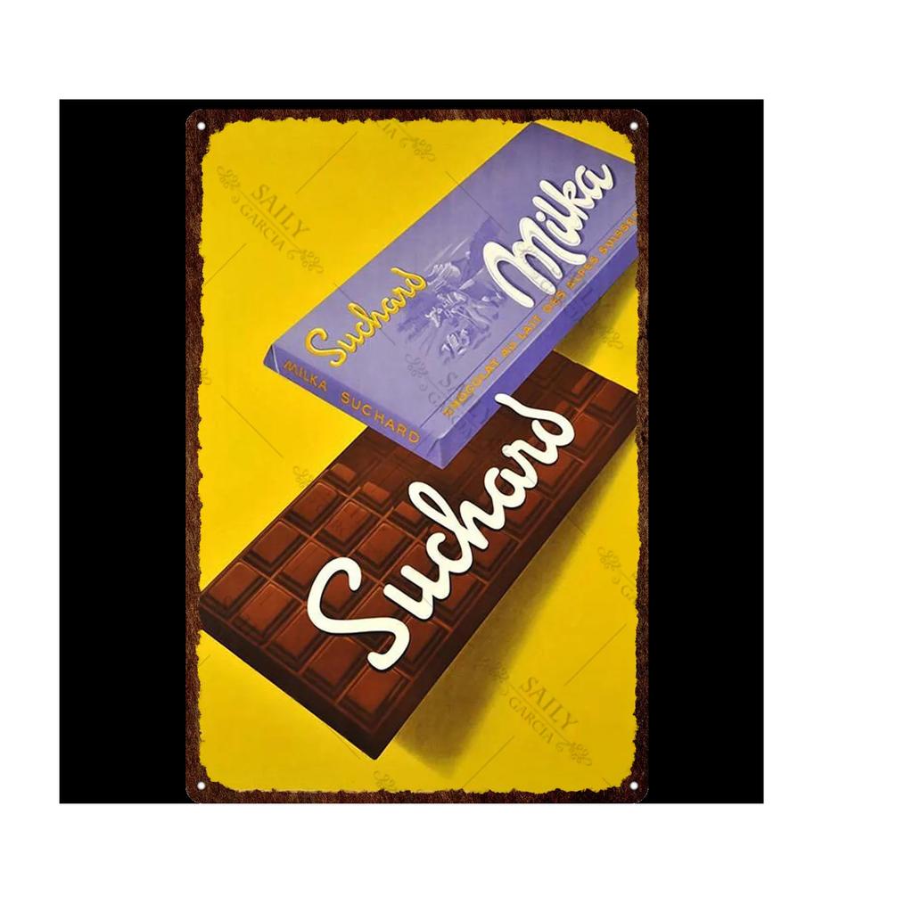 Vintage Chokladaffisch Godis Metallskylt Reklam Vägg Bar Hem Konst Kök Butik Retro Dekor Metall Väggmålning Dekoration