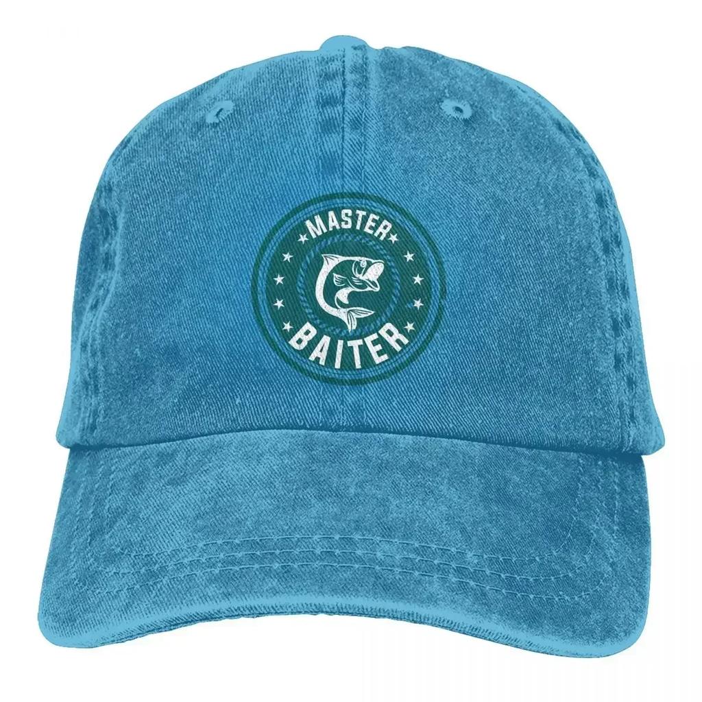 Master Baiter Fishing Lover Unisex Baseball Cap Washed Cotton Cap Vintage Casual Outdoor Sports Hat