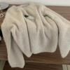 2024 Tea-Themed Fashionable Women's Knitted Sweater Cardigan - Early Autumn, Round Neck, High-End Style.