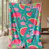 Flamingo Watermelon Paradise Theme blanket Lightweight Warm Flannel Blanket Decorative Throw Blanket for Home Decoration