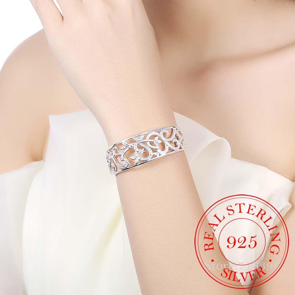Sterling Tone Hollow Branch Bracelets Bangles High Quality Elegant Lady Giveaway Gift Idea Women Tone Fine JewelryElegant