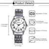 Waterproof Watch with Stretchable Floral One Size Fits Quartz Watch with Stainless Steel Arabic Analog Adjustable Cute Perfect Gift for or Your