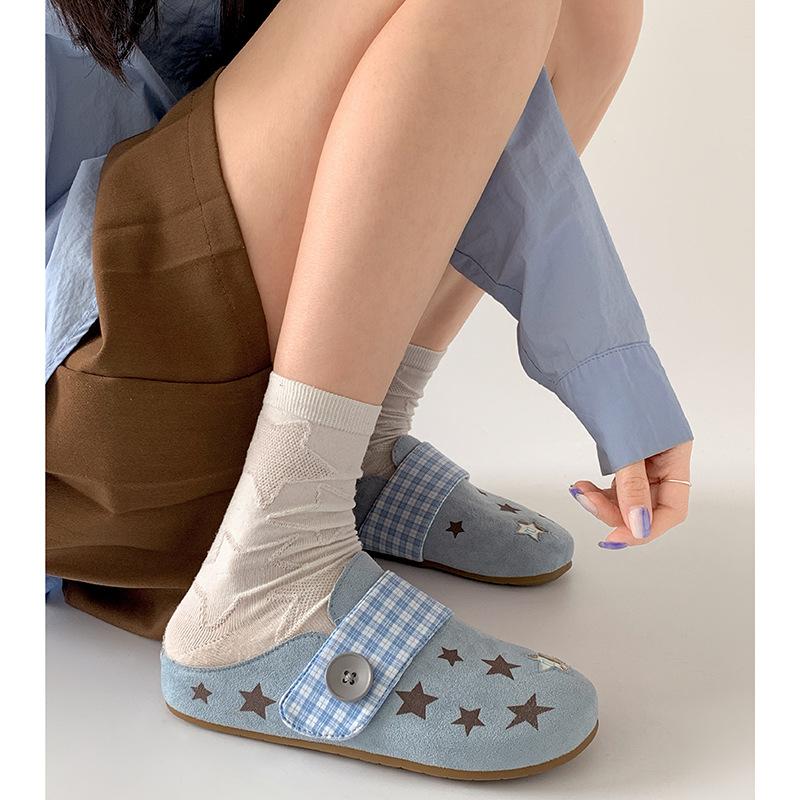 Star lightweight non-slip inner heightening bag head thick-soled slippers women wear cool slippers outside summer