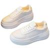 Spring Autumn White Shoes Woman Vulcanize Sneakers Breathable Leather Casual Shoes Flat Platform Shoes Thick Sole Ladies Shoe