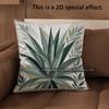 2D Tropical Agave Leaf Print Throw Pillow Covers Pattern Cushion Cover Suitable For Sofa Bedroom Car Pillow Cover
