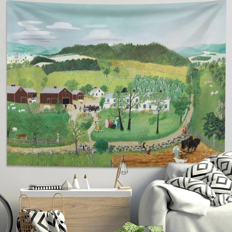 Fresh Pastoral Style Decorative Tapestry Bedroom Living Room Tapestry Home Wall Decoration Tapestry
