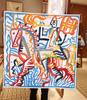 New 90Cm Twill Silk Scarf Shawl Luxury  Graffiti Horse Print Square Scarves Women Hijabs Bandana Silk Foulards Neckerchief
