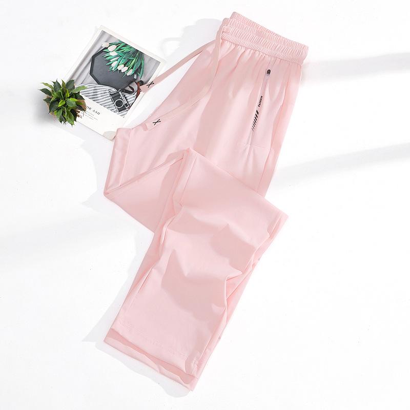 Top-Selling Women's Quick-Dry Ice Silk Pants – Breathable, High-Quality, Elastic, Cooling Sports Pants
